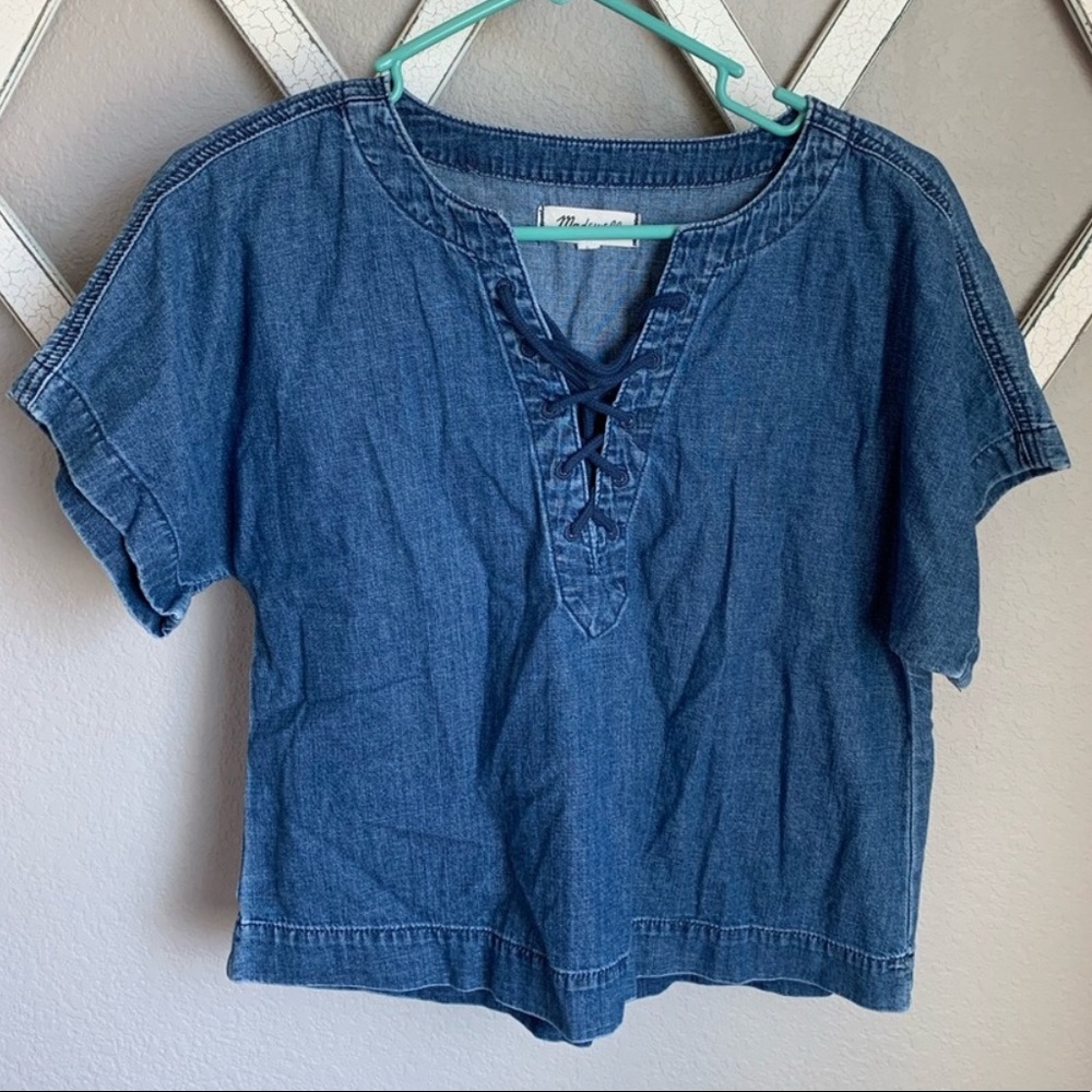 Madewell Women’s Small Denim Cropped Shirt